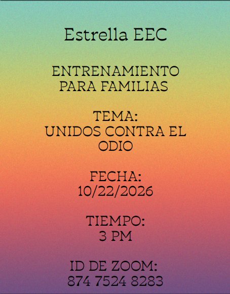 family training flyer Spanish